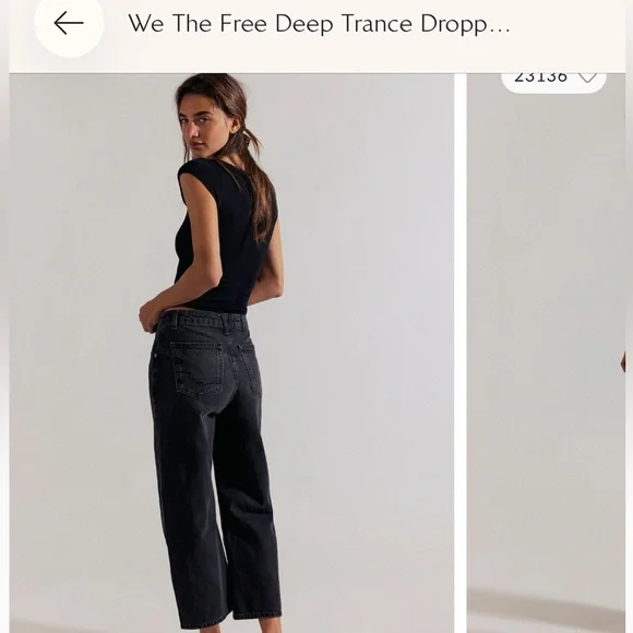 Free People Women's Black Boyfriend Jeans - Picture 2 of 4